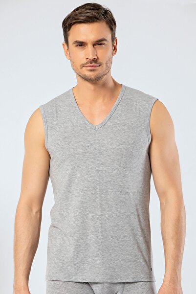 Cacharel Чоловічий V-подібний комір Спортивний атлет 1304/Сірий