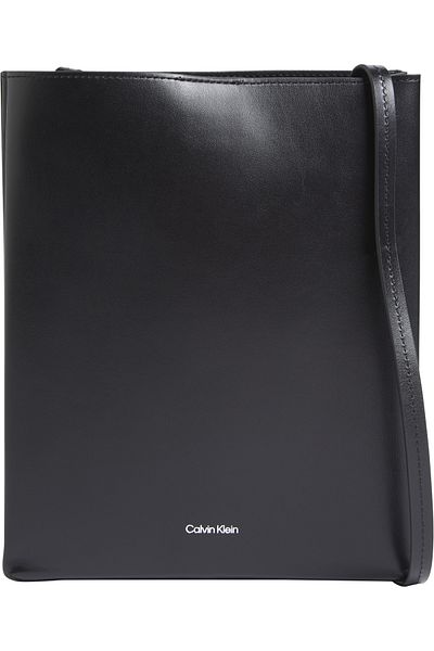 Calvin Klein Women Black Leather Crossbody Tote Bag