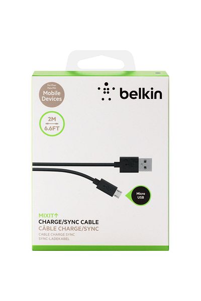 Belkin Micro USB to USB 2.0 Sync & Charge Cable 2.00 m ( 6.56 ft )