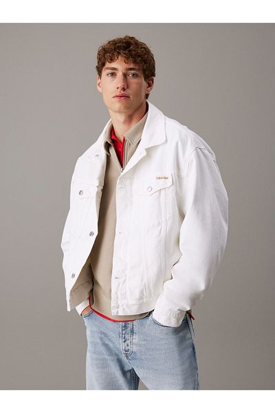 Calvin Klein Calvin Klein Men Denim Light White Relaxed Denim Jacket