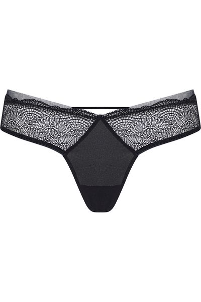 Calvin Klein Women Black Geo Lace Thong