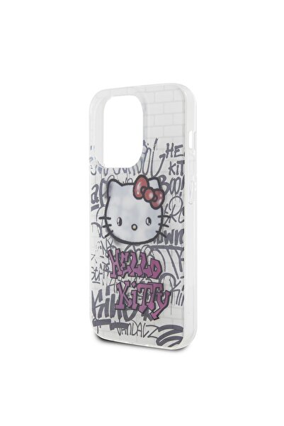 Hello Kitty Case for iPhone 15 Pro - Hello Kitty Hardcase IML Kitty On Bricks Graffiti (HKHCP15LHDGPHT) - White