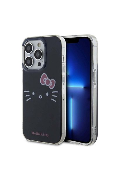 Hello Kitty Case for iPhone 15 Pro - Hello Kitty Hardcase IML Kitty Face (HKHCP15LHKHLK) - Black