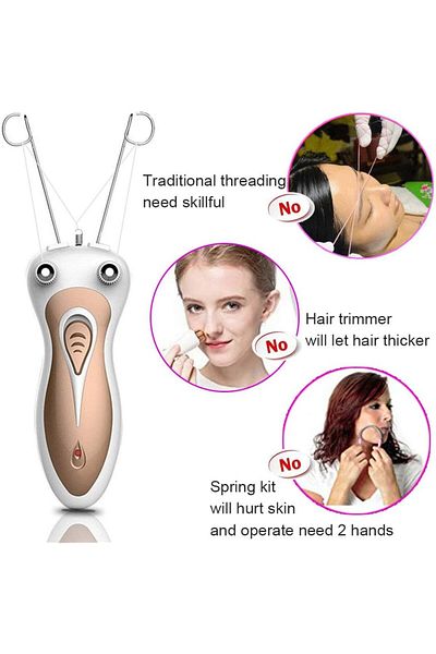 fulina Electric Facial Hair Remover,Ladies Beauty Epilator Trimmer Facial (gold)