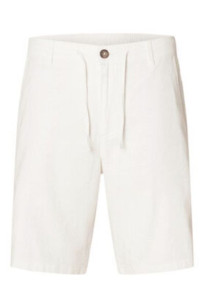 Selected Homme Pantaloni scurți din material bărbătesc 16087638 Ecru
