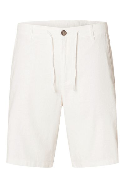 Selected Homme Pantaloni scurți din material bărbătesc 16087638 Ecru