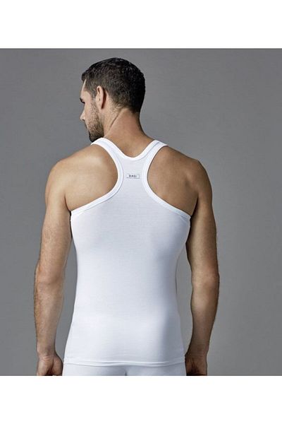 NazikEndam Eros Men's White Compact Sports Singlet 2 Pack Ers002