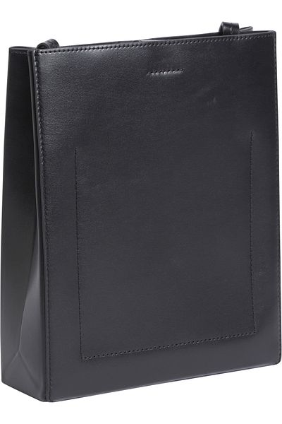 Calvin Klein Women Black Leather Crossbody Tote Bag