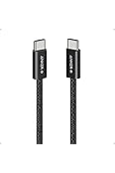 Anker كابل Zolo USB C إلى USB C (3 أقدام/6 أقدام) كابل شحن سريع مضفر خالٍ من الأوساخ بقوة 240 وات من النوع C لأجهزة iPhone
