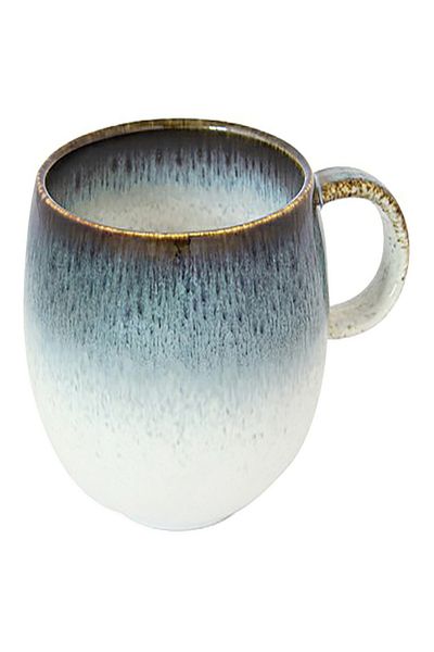 EasyLife Round Shape Easy to Clean Durable Coffee Mug Blue and White 375 ml