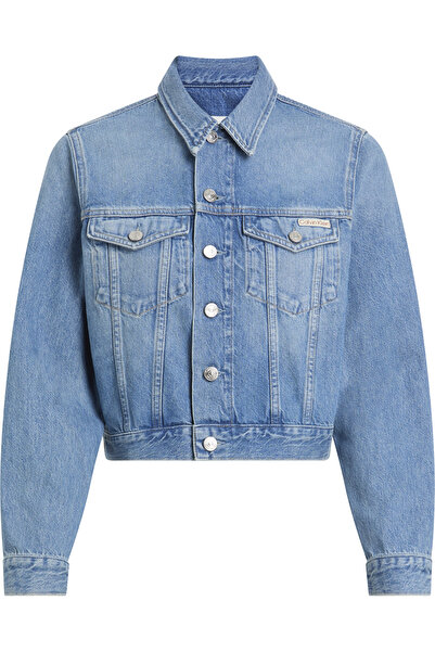 Calvin Klein Calvin Klein Women Denim Light Blue Cropped 90'S Denim Trucker Jacket