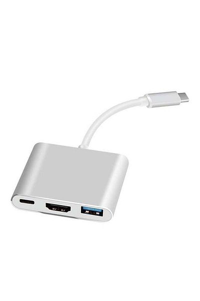 Generic محول USB 3.1 Type-C إلى HDMI للتلفزيون عالي الدقة باللون الفضي