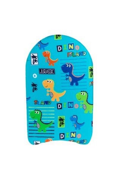 Jumbo Placă de înot turcoaz cu dinozauri, Insula Dino pentru copii, 45 x 27 cm