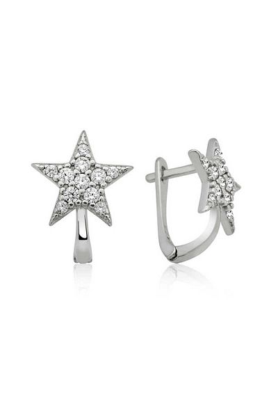 norsary Silver Star Earrings