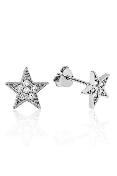 norsary Silver Star Studded Earrings