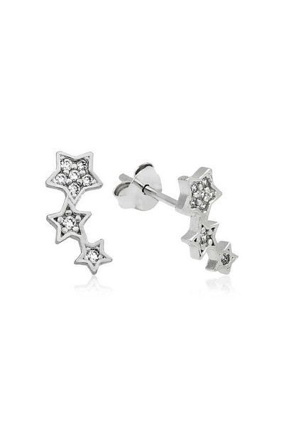 norsary Silver Shooting Star Studded Earrings