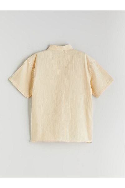 LC Waikiki Lcw Kids Beige Judge Collar Muslin Boy Shirt S5Qq58Z4Nvy25