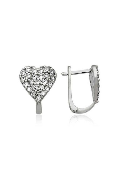 norsary Silver Heart Earrings