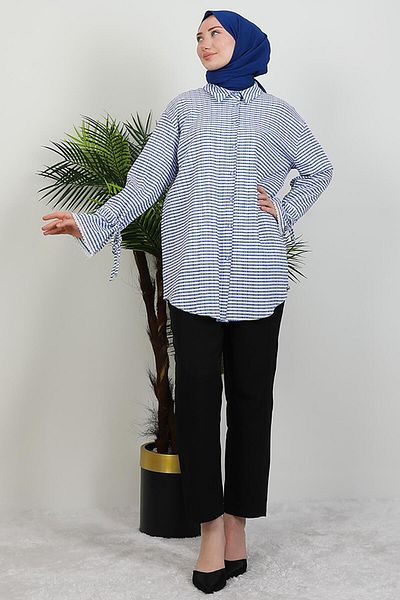 giz astore Cuff Laced Shirt Night Blue