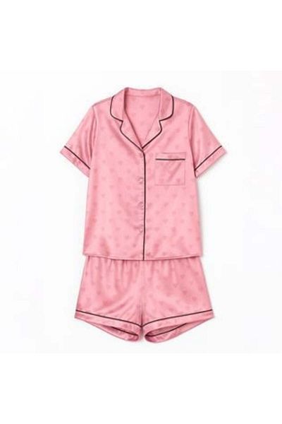 OEM Pink Satin Pajama Set for Women