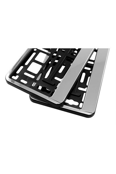 motor starter Utal number plate holder set (front+back) with silver frame