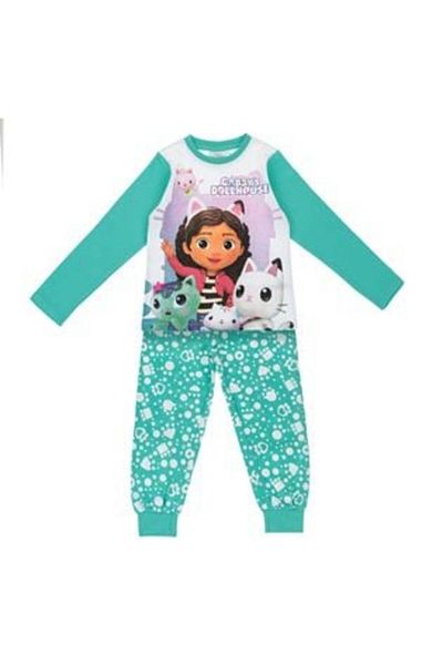 OEM Set de pijamale de iarnă din bumbac, alb și turcoaz, pentru casă de păpuși Gabby's pentru copii