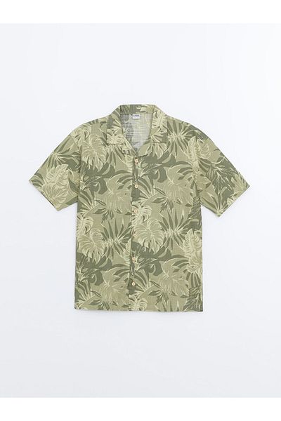 LC Waikiki Lcw Kids Khaki Short Sleeve Boy Shirt S5Bm96Z4Nvy25
