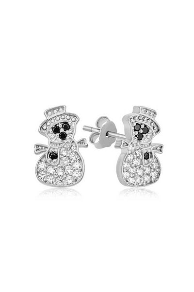 norsary Silver Snowman Women's Earrings