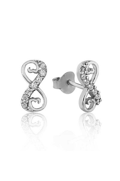 norsary Silver Heart Infinity Studs Earrings