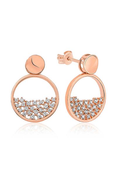 norsary Silver Rose Dew Drop Earrings