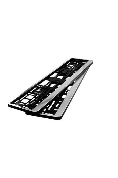 motor starter Utal number plate holder set (front+back) with silver frame