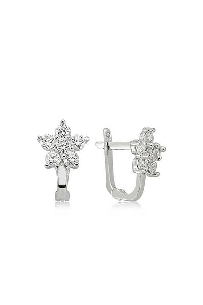 norsary Silver Flower Earrings