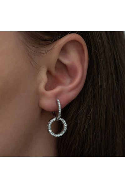norsary Silver Intertwining Hoop Earrings