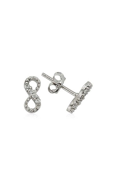 norsary Silver Studded Eternity Earrings