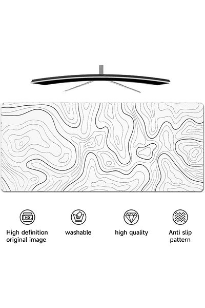 COOYA Large Gaming Mouse Pad,with Stitched Edges and Anti-Slip Base,for Computer,900x400mm,White