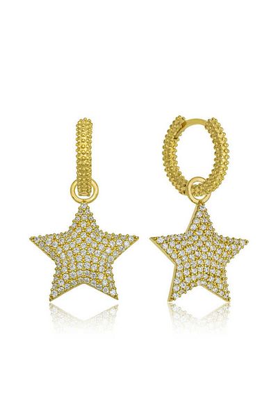 norsary Silver Hoop Star Earrings