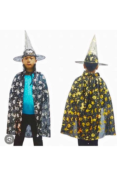 Kids Children's Halloween Cloak – Halloween Costume |   Unisex Black Cape