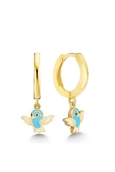 norsary Silver Gold Blue Colored Dangle Bird Women's Earrings