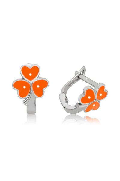 norsary Silver Clover Kids Earrings