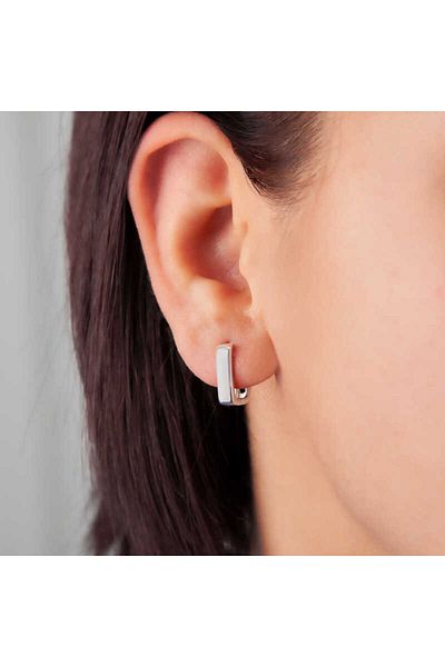 norsary Silver Jewelled J Earrings