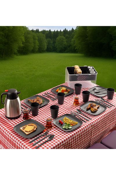 Carpekitchen Picnic Organizer Set 33 Pieces for 6 People with Cup and Spice Carrying Apparatus
