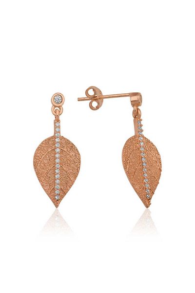 norsary Silver Leaf Earrings