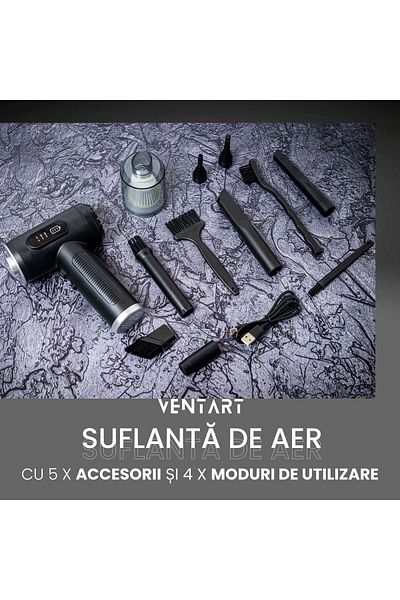 VENTART Suflanta aer VENTART, pentru Indepartare praf si Aspirare PC, Tastatura, Gratar, 50000 RPM,