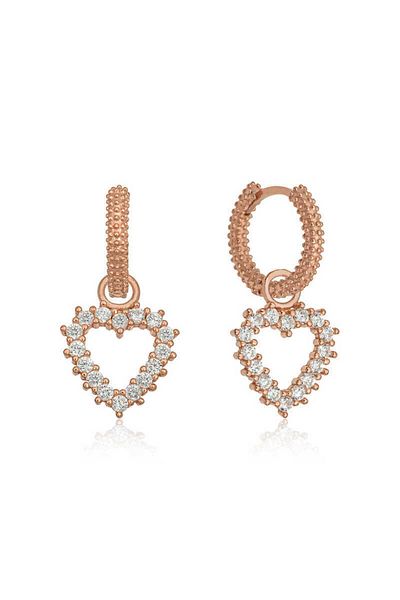 norsary Silver Hoop Heart Earrings