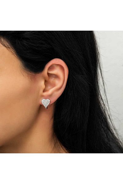 norsary Silver Heart Earrings