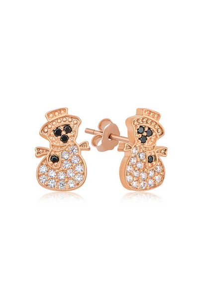norsary Silver Rose Snowman Women's Earrings
