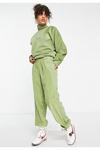 Nike - Air - Yeşil Kadife Jogging Pantolonu Sportswear Air Cord Fleece