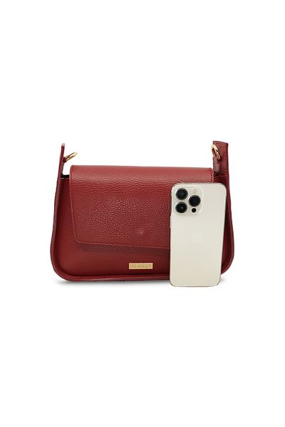 BESSO Grazia Moderna genuine leather shoulder bag Bordeaux