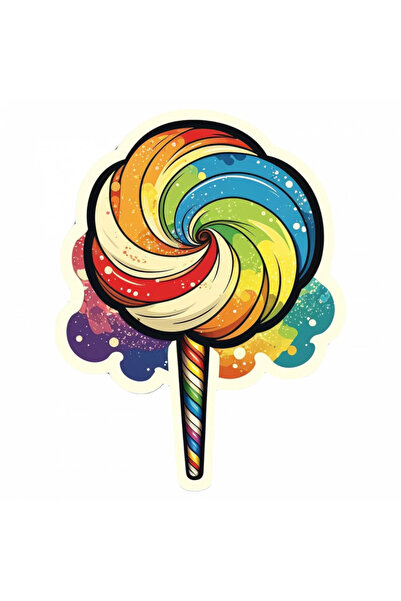 INOVATIX Set de 8 bucăți, autocolant acadea curcubeu, INOVATIX®. 6 cm