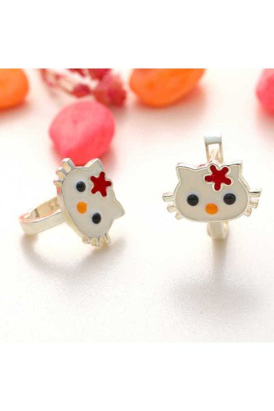 norsary Silver Cat Child Earrings